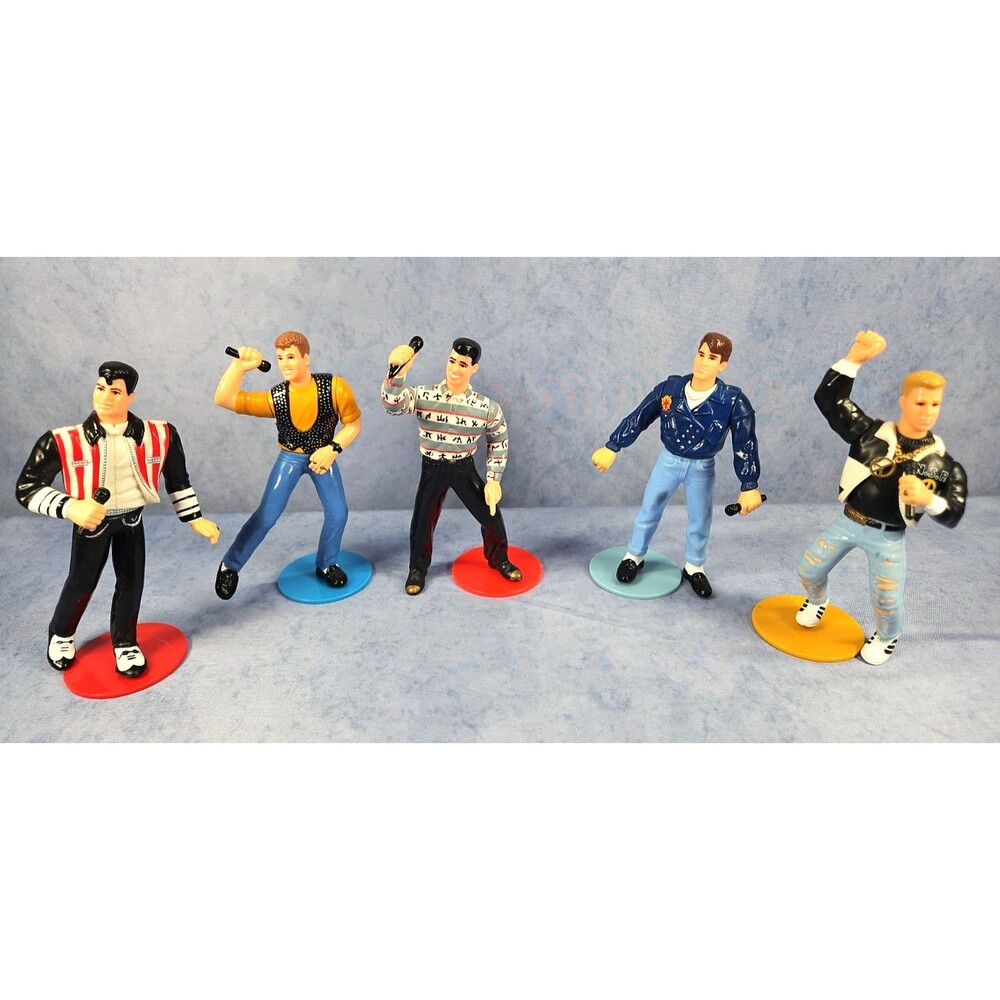 New Kids On The Block Figures Hasbro 1990 Big Step Production COMPLETE Set of 5